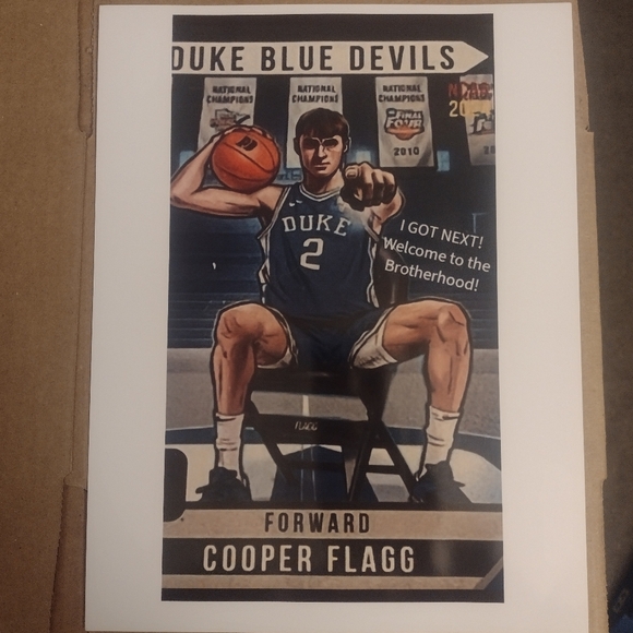 NEW!๐ฏ COOPER FLAGG RUCKER PARK & DUKE COLOR ART 8.5x11 POSTER BUNDLE SET!๐ฅ - Picture 10 of 10